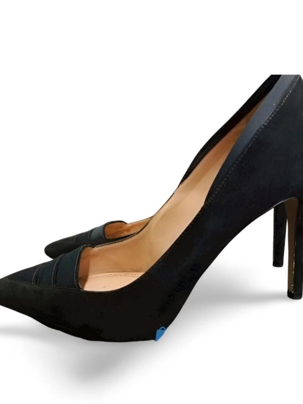 Tory Burch Black Suede/Satin Pump Heel Size 8.5